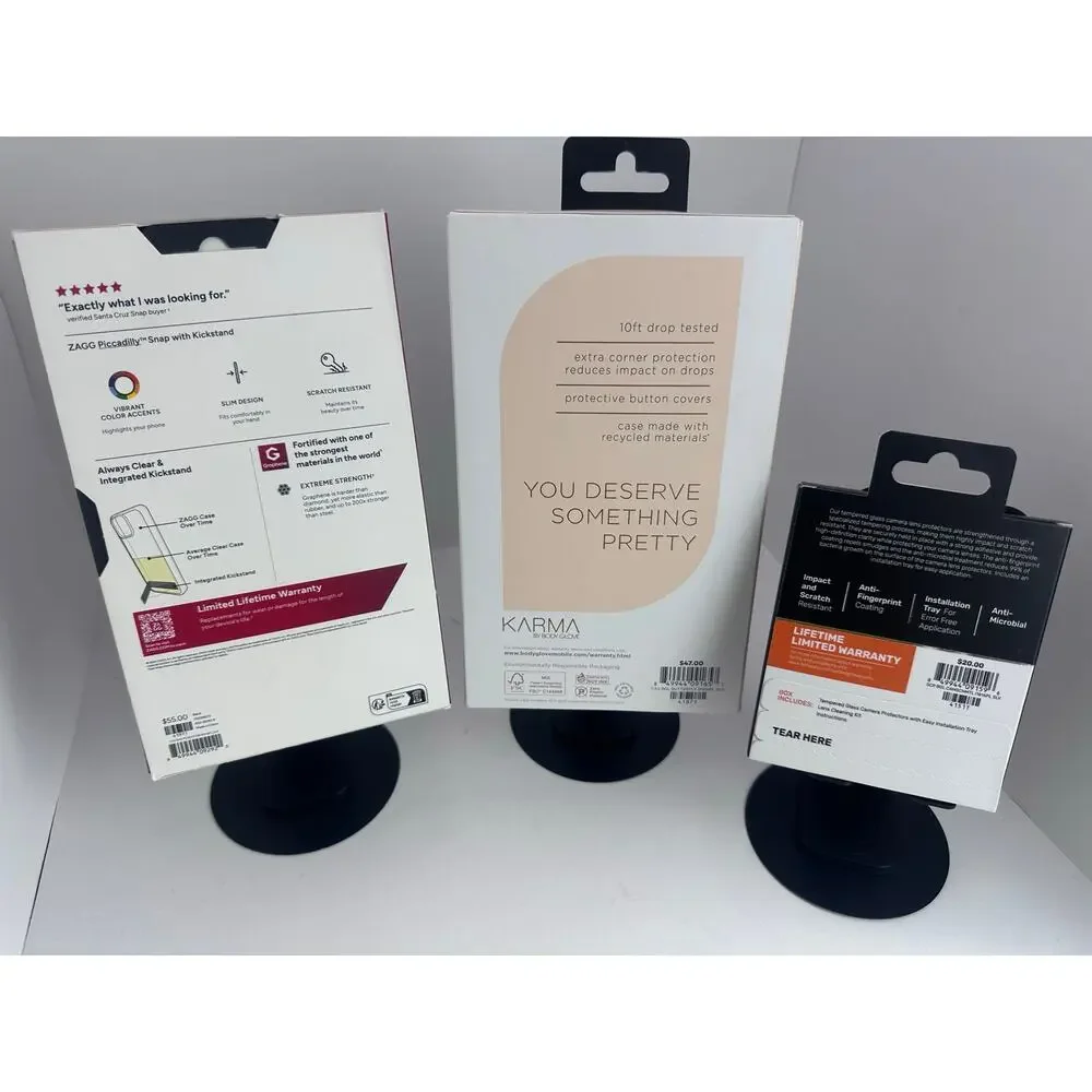 $60 iPhone 16 Plus Bundle: Zagg/Karma + DuraGlass Lens Protector - NWT